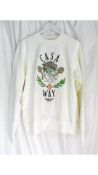 Casa Blanca Loopback Way Embroidered Sweatshirt, Off White, Size M