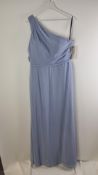 Sorella Vita One Shoulder Bridesmaid Dress, Arctic Blue, Size UK 16