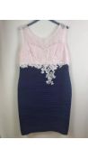Condici Mother of The Bride Dress In Pink & Navy, Size 18 UK