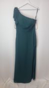 Sorella Vita One Shoulder Dress, Forest Green, Size UK 14