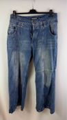 M Mansion Women's Jeans, Blue, Wide Leg, W32/L32. Used