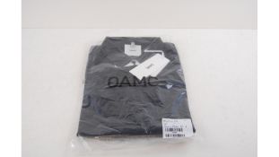 Oamc Men's Button Down Long Sleeve Logo Print Over Shirt, Black, Size M