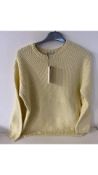 Oui Women's Knitted Jumper, Yellow, Size 38, Long Sleeve, Crew Neck