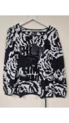 Monari Women's Cargo Rock Pullover Jumper, Black, White, Size 10