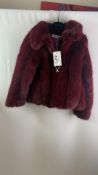 Gini London Women's Jacket, Burgundy, Size S/M