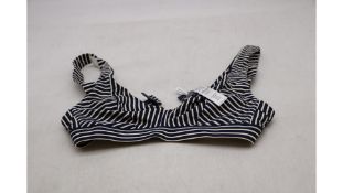 Two Chantelle Femilet Underwired Plunge Bikini Top, Dark Stripes, Size XS