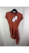 Jacquemus Women's Draped Mini Dress, Rust, Size XL