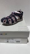 Geox J S Roxanne Girls Sandal, Navy/Pink, UK 4
