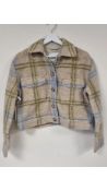 Wilfred Free Wool Mix Women's Cropped Jacket, Multicoloured Check, Size XS