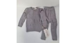 Three Mon Tresor Baby Outfit, Top and Bottoms Set, Grey, Size 3 Months
