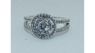 Sparkling Double Halo Ring, 199408C01-50