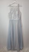 Mascara Sleeveless Prom Dress, Grey/Baby Blue, Size UK 14