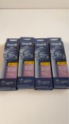 Four Oral B Pro Sensitive Clean Maximiser Toothbrush Heads, 4 Per Pack, White. Box damaged