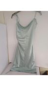 Oh Polly Women's Satin Bodycon Mini Dress, Mint, UK 8