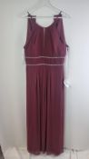 Jenny Packham Bridesmaid Dress, Burgundy, Size UK 14