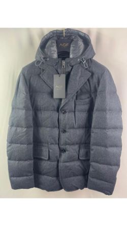AGF Marostica Men's Double Front Wool Coat, Grey, Size 48/M