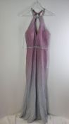 Mascara Ombre Prom Dress, Pink/Silver Glitter, UK 14