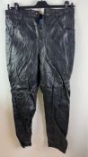 Element Men's Leather Trousers, Black, Bitton Broke. Used, Size 38, L29