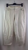 Unbranded Mens Straight Leg Trousers, Beige, No Size, Unfinished, Front Button Missing, Measurements