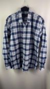 U.S. Polo Assn. Boys Checked Regular Fit Shirt, Blue, Size XL