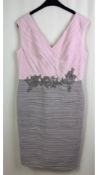 Condici Mother of The Bride Short Sleeve Dress, Size 14 UK, Grey & Pink