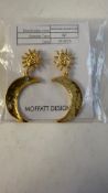 Moffatt Design Women's Moon/Sun Gold Colour Earrings, No Box