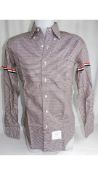 Thom Browne Mens Classic Shirt University Check Oxford, Size 2, Medium