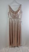 Dessy Group Sequined Dress, Gold, UK 14