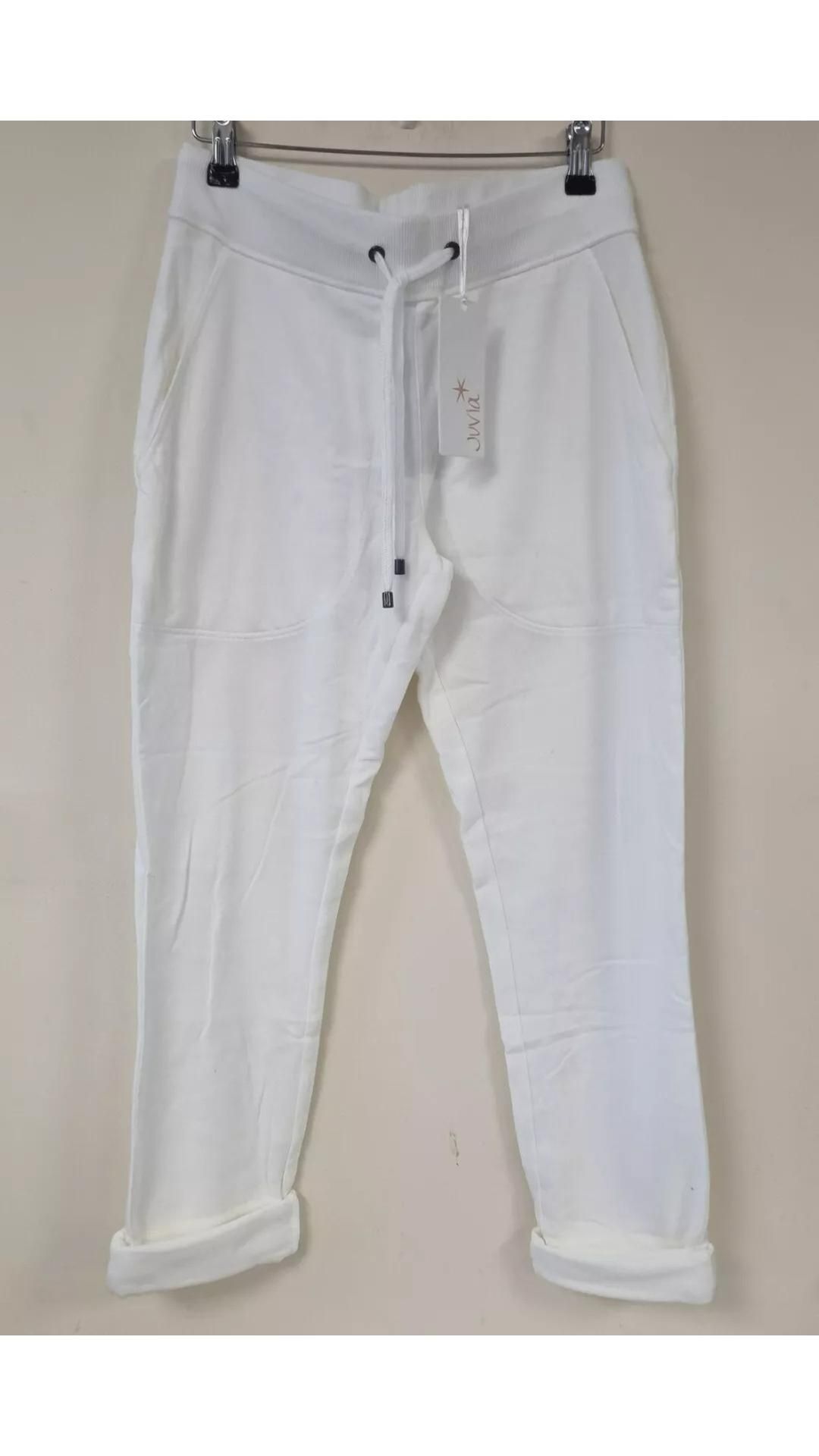 Juvia Women's Loungewear Sweatpants, White, Size S