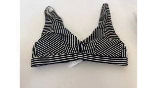 Three Chantelle Femilet Underwired Plunge Bikini Top, Dark Stripes, XS