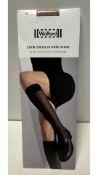 Two Pairs of Wolford Satin Touch 20 Knee Highs 31206, Sand, Size M