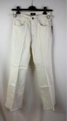 Phix Off White Buckle Denim Flare Jeans, Size 28S,