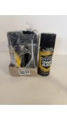 Six Games Workshop Citadel Chaos Black Spray, 400ml Cans. Damaged Packaging
