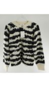 B.Young Bynolle Jacquard Knitted Sweater, Ecru and Black, Size M