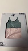 Petit Bateau Girl's A0D3U Suspender Shirts to include 1x Pink Vest, 1x Green Vest, 1, 12 Years, Pack
