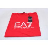 Emporio Armani Logo Print T-Shirt, Racing Red, Size 3XL