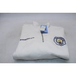 Abercrombie & Fitch Man City 1/4 Sweat Shirt, Off White, Size XL