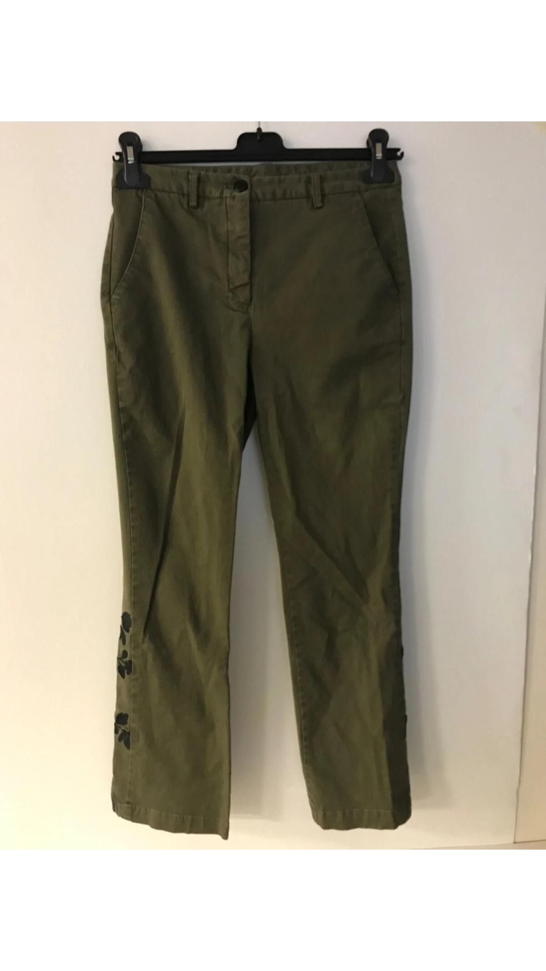 History Repeats Women's Crop In Army Trousers, Khaki, Size UK 12. Used