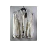High Tech Men's Camicia Pleated Blouse, Cream, Size 48