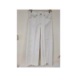 Denim Studio Women's Gery Cropped Wide Leg Jeans, Off White, W28