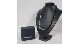 Thomas Sabo Sterling Silver Black Onyx Beads and Chain Necklace