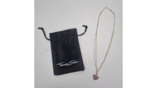 Thomas Sabo Silver Double Chain Heart Necklace, L45cm