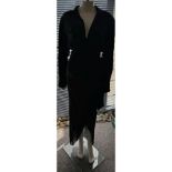 David Koma Satin and Fringe Dress, Black, Size UK 6