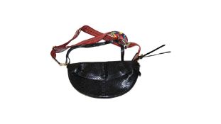Stella McCartney Leather Crossbody Black Croc Bag. Used, Marked Inside
