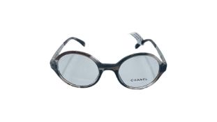 CH3411 Chanel Acetate & Metal Round Glasses, Transparent Grey Frame