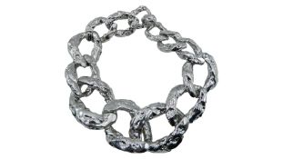 Alexis Bittar Brut Silver Curb Link Necklace. Used
