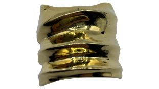 Misho Ripple Ring, 22k Gold Plated, Size XS