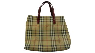 Burberry Nova Check Handbag. Used, Worn, Stained Interior