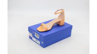 Stuart Weitzman Nudistcurve 35 Block Shoes, Mango, Size 39