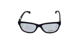 Chanel Women's Rectangle Glasses Red Frame Acetate & Metal 3406 1673